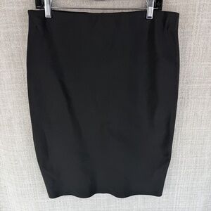 Haute Monde Skirt Womens 1X Black Straight & Pencil Knee Length Elastic Waist